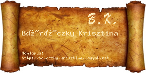 Böröczky Krisztina névjegykártya