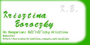 krisztina boroczky business card